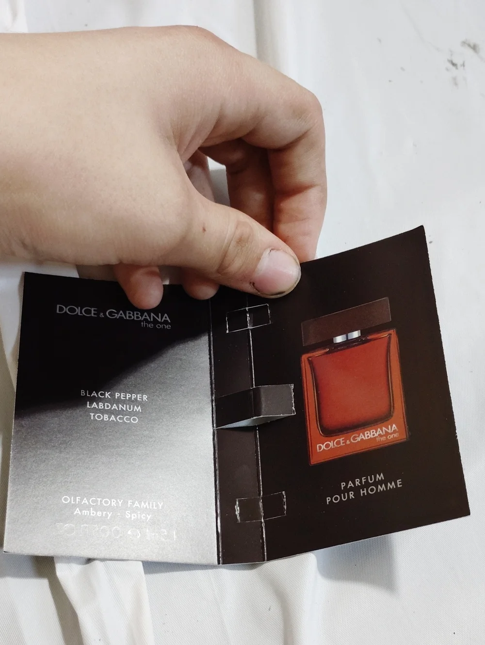 Dolce & Gabbana The One Sample Card - Black with White Text CARD ONLY